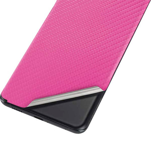 Pink Carbon Fiber Specialty Material Galaxy S21 Plus 5G Skin
